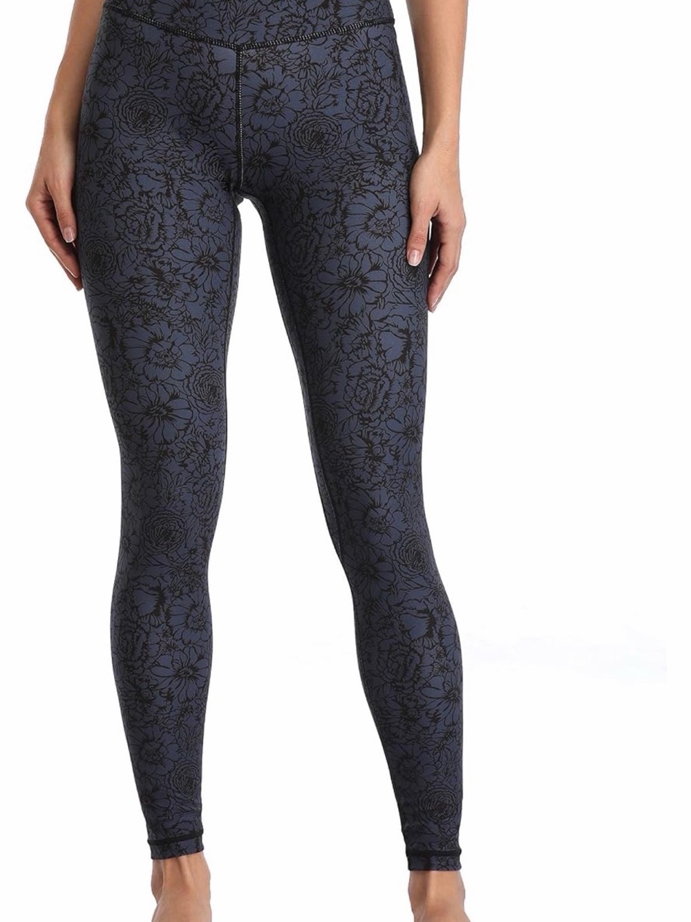 Colorfulkoala Black Floral Print High-Waist Leggings